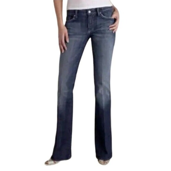 7 for all Mankind Boot Jeans  Women's Size 26  Lowrise 'A' Pocket w Rhinestones - Picture 14 of 15